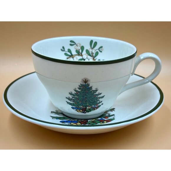 VTG 2 Pc. Cuthbertson "Original Christmas Tree" Teacup & Saucer-Made in England - Picture 3 of 10